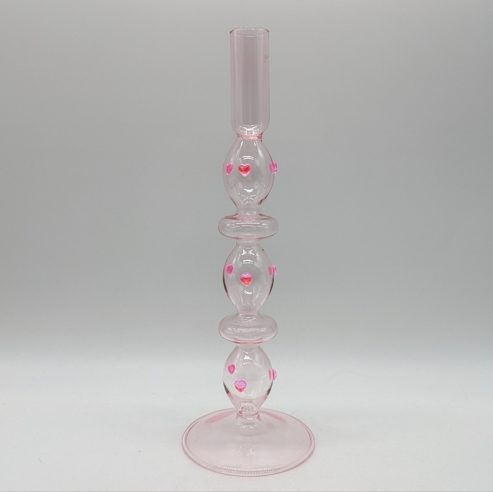 Pink Delicate Bud Vase With Heart Accents